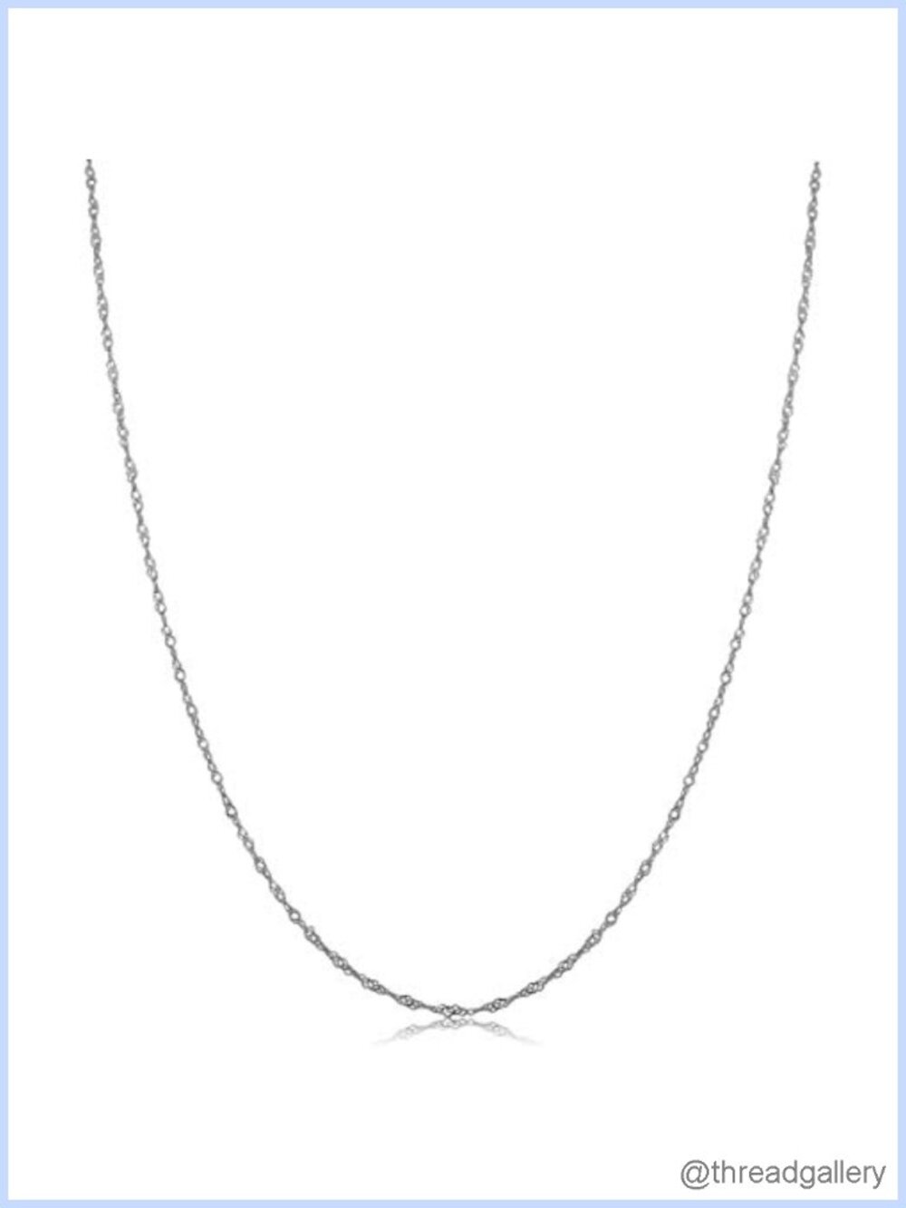 10K White Gold Singapore Chain Necklace for Women Spring Ring Clasp
